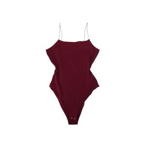 Burgundy Spaghetti Strap Bodysuit